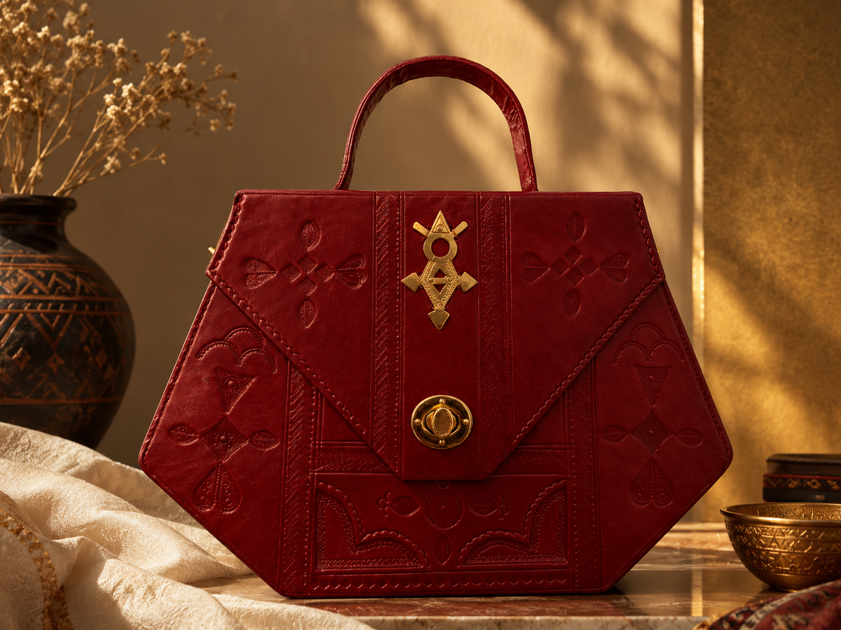 Sac à main Beeray - Cuir Véritable - Bordeaux